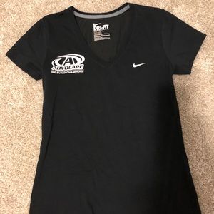 Nike Dry fit Black V-neck shirt with Advocare logo